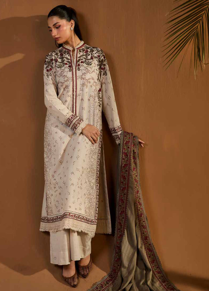 Sobia Nazir Unstitched Shawl Embroidered Khaddar 3 Piece SN25SW D-06 A - Winter Collection