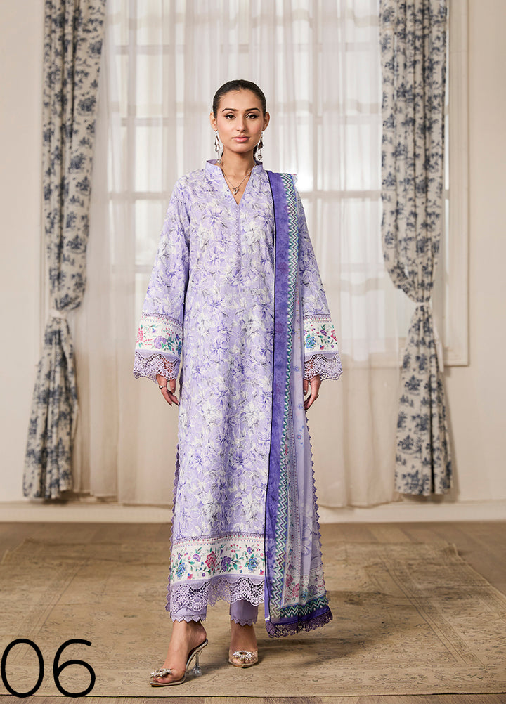 Raha Summer Prints by RajBari Unstitched Printed Lawn 3 Piece Suit RB26URVI D-6 - Summer Collection