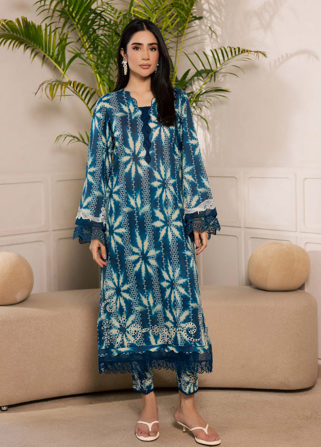 Ballerina by Nureh Unstitched Chikankari Embroidered Lawn 2 Piece Suit NU26UBCL NU2-207 - Summer Collection