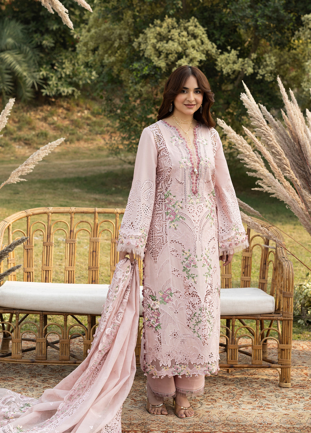 Elaf Premium Unstitched Embroidered Luxury Lawn 3 Piece Suit EL26UPL ELY- 4A BLOOMING - Summer Collection