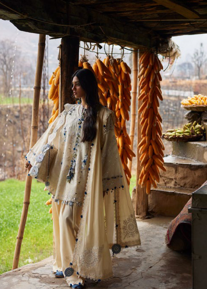 Meili by Zaha Unstitched Embroidered Lawn 3 Piece Suit ZK26UML ZL26-02B - Festive Collection