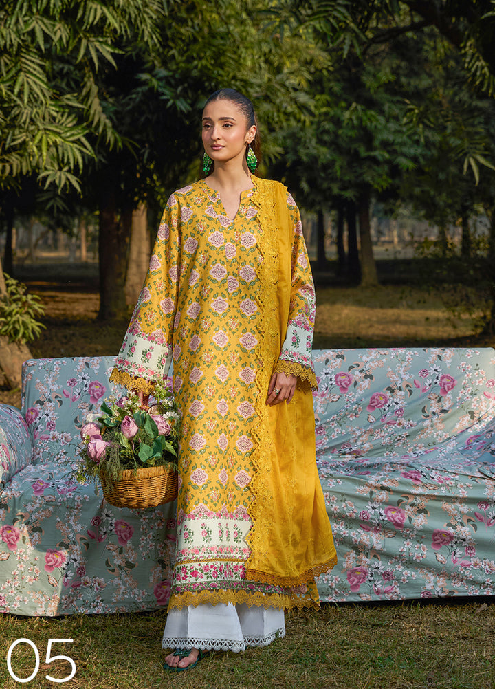 Raha Summer Prints by RajBari Unstitched Printed Lawn 3 Piece Suit RB26URS D-06 - Summer Collection