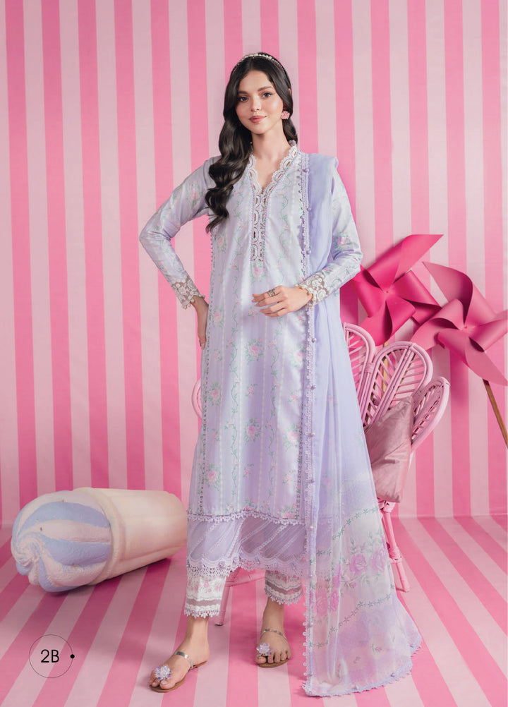 M Basics by Maria B Unstitched Embroidered Lawn 3 Piece Suit MB26UMB MB-CUSV13-2B - Summer Collection