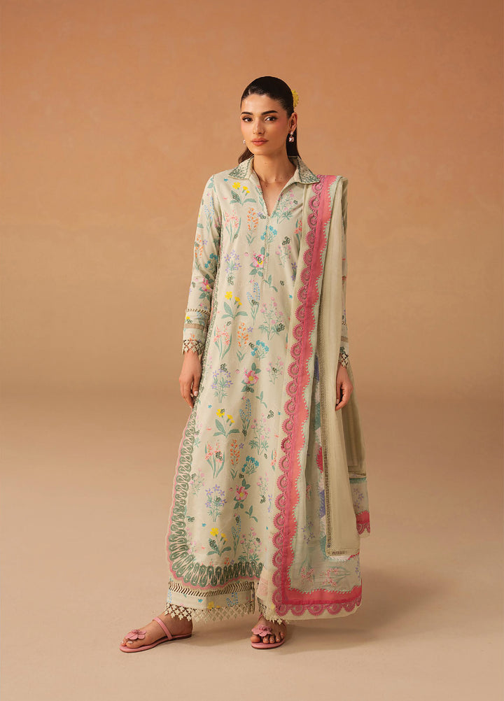 Haze A Prints by Afrozeh Unstitched Printed Lawn 3 Piece Suit AF26UAP Sunlaced Green FWU-111 - Summer Collection