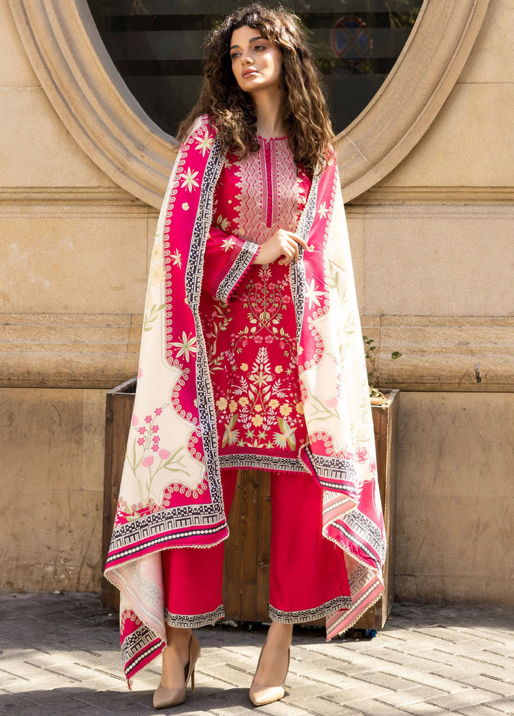 Meerak Women Pret Premium Embroidered Linen 3 Piece Aurora - Winter Collection