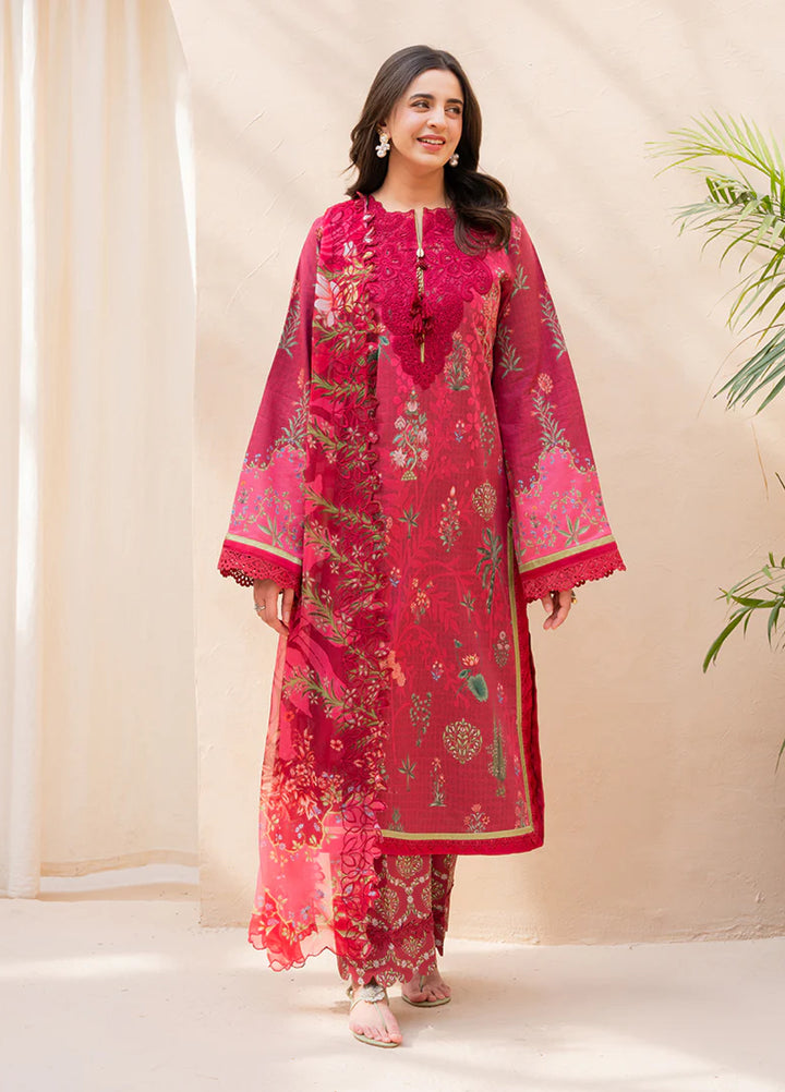 Summer in Bloom By Roheenaz Unstitched Printed Lawn 3 Piece Suit RN26USBL 36A Flora Pop - Festive Collection