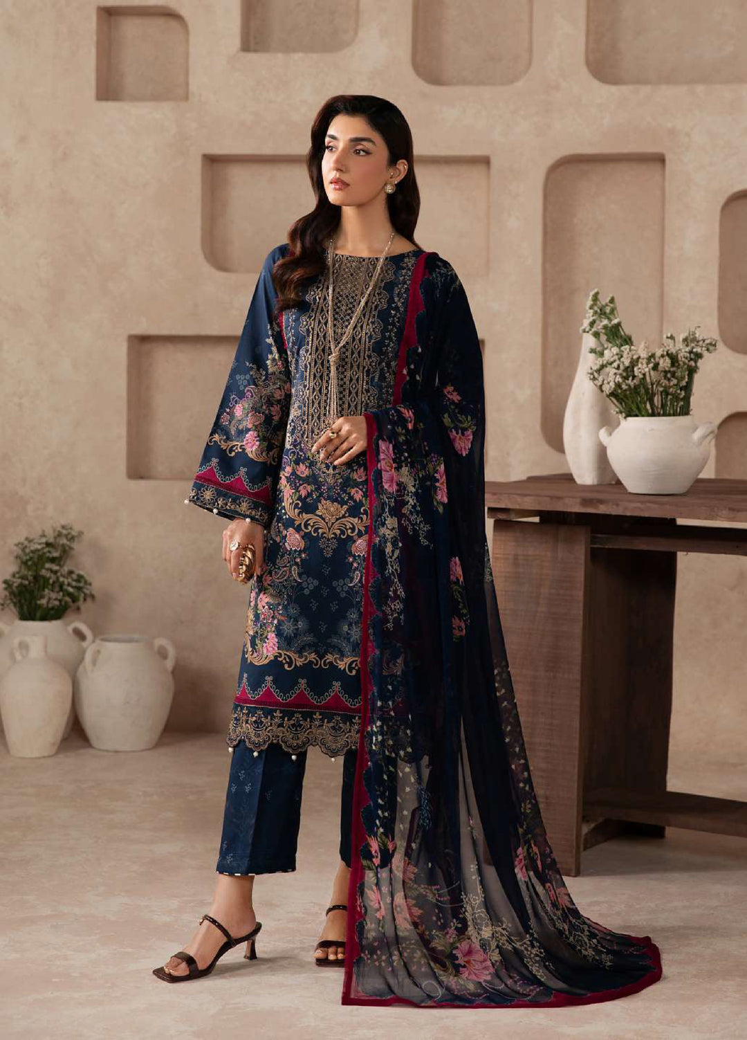 Gulaal Unstitched Embroidered Lawn 3 Piece Suit GL26ULF Aluxe D-8 - Festive Collection
