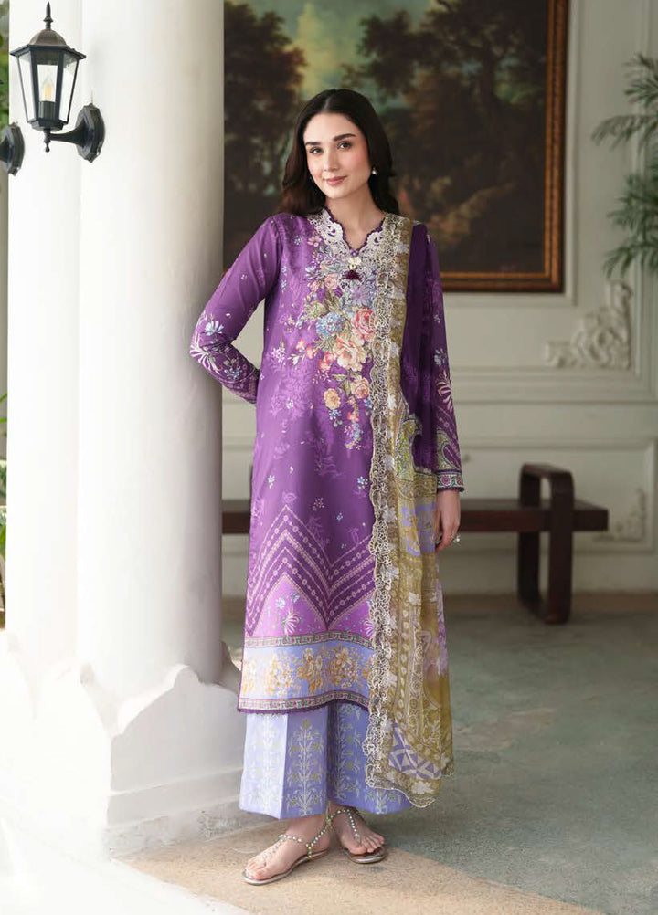Whispered Florals by Roheenaz Unstitched Embroidered Lawn 3 Pcs Suit RNZ26UWF D-12 B PETAL LULLABY - Summer