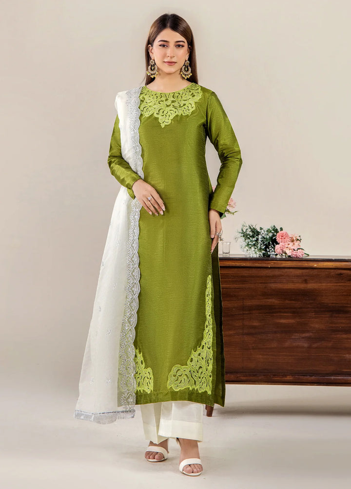 The Florea Edit by Alyra RTW Embossed Indian Raw Silk 3 Piece Suit ELARA-RTW1002 - Festive Collection