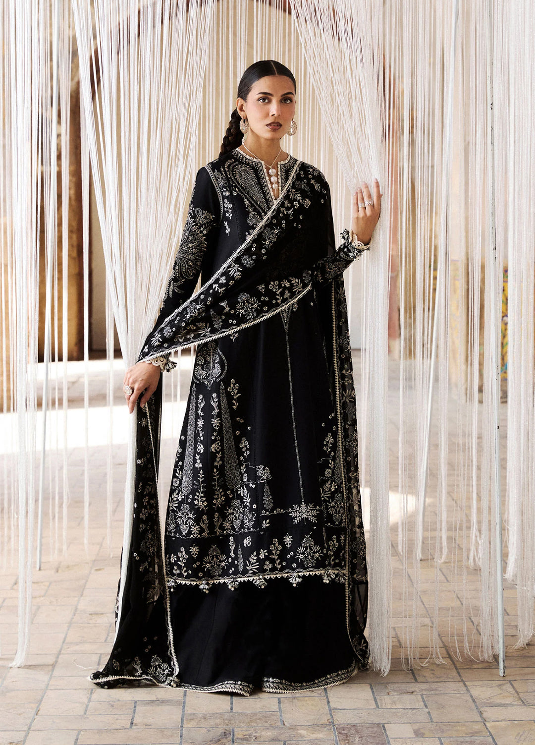 Zan by Hussain Rehar Unstitched Embroidered Lawn 3 Piece Suit HR26UZF Meshki D-108 - Festive Collection