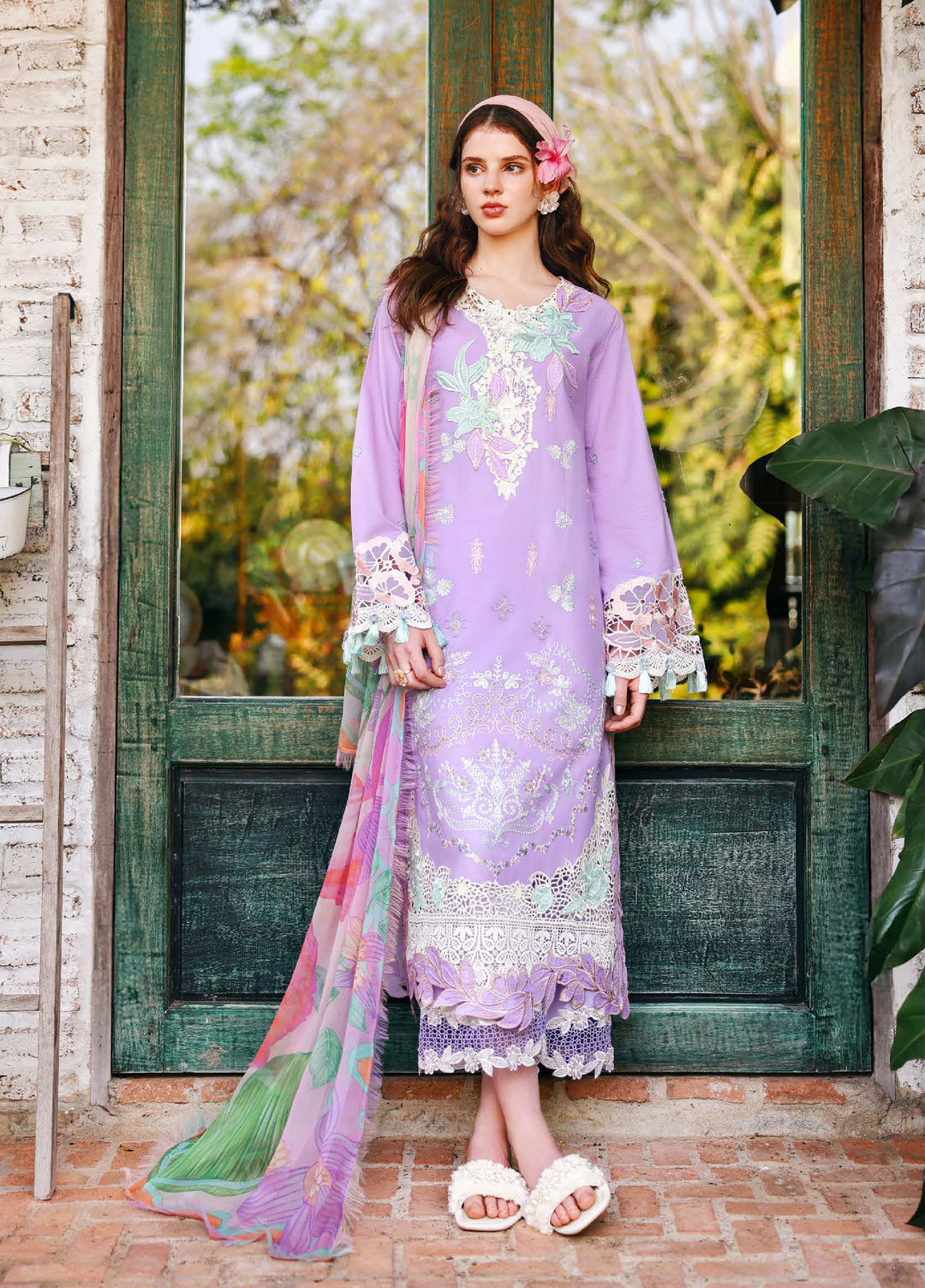 The Secret Garden by Mushq Unstitched Embroidered Lawn 3 Piece Suit MU26ULSG Dewspell HUNSS260203 - Festive Collection