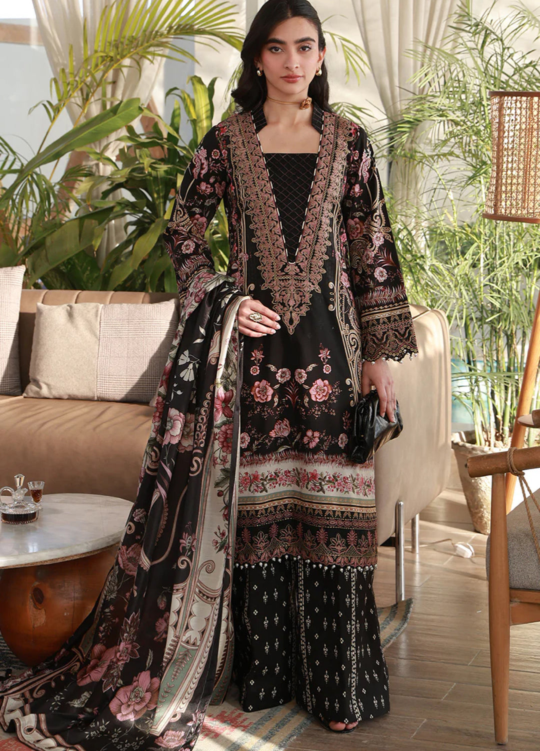 Delia by Gulaal Unstitched Embroidered Lawn 3 Piece Suit GL26UD D-5 Soleil - Summer Collection