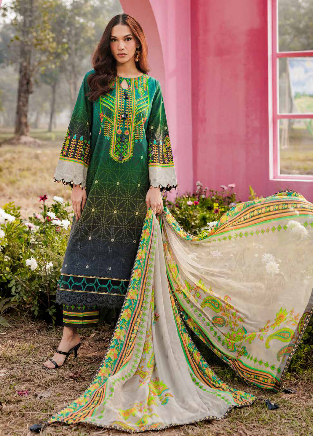 Rang e Bahar by Charizma Unstitched Embroidered Lawn 3 Piece Suit CHR26URB CRB6-01 - Summer Collection