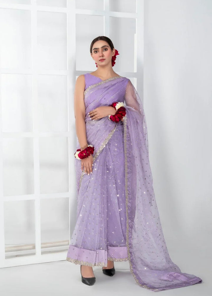 Luxe by Imran Aftab Unstitched Embroidered Organza Saree Suit IASC 26 - Festive Collection