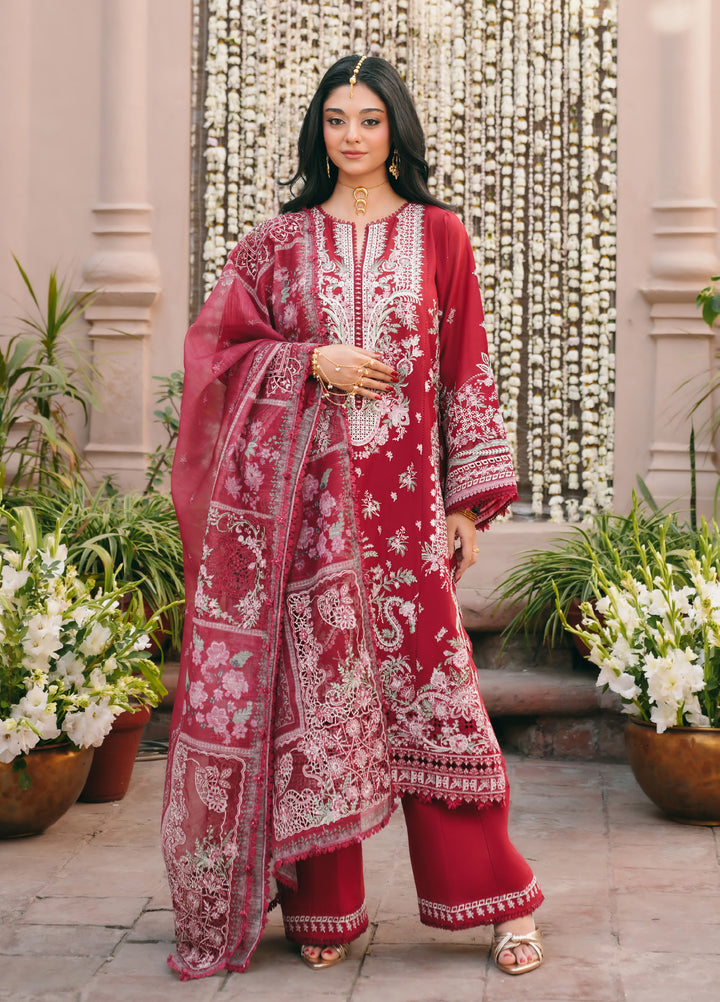 Ek Fasana by Kahf Premium Unstitched Embroidered Luxury Lawn 3 Piece Suit KHF26UFL KLB-1B MAHRANI - Festive Collection
