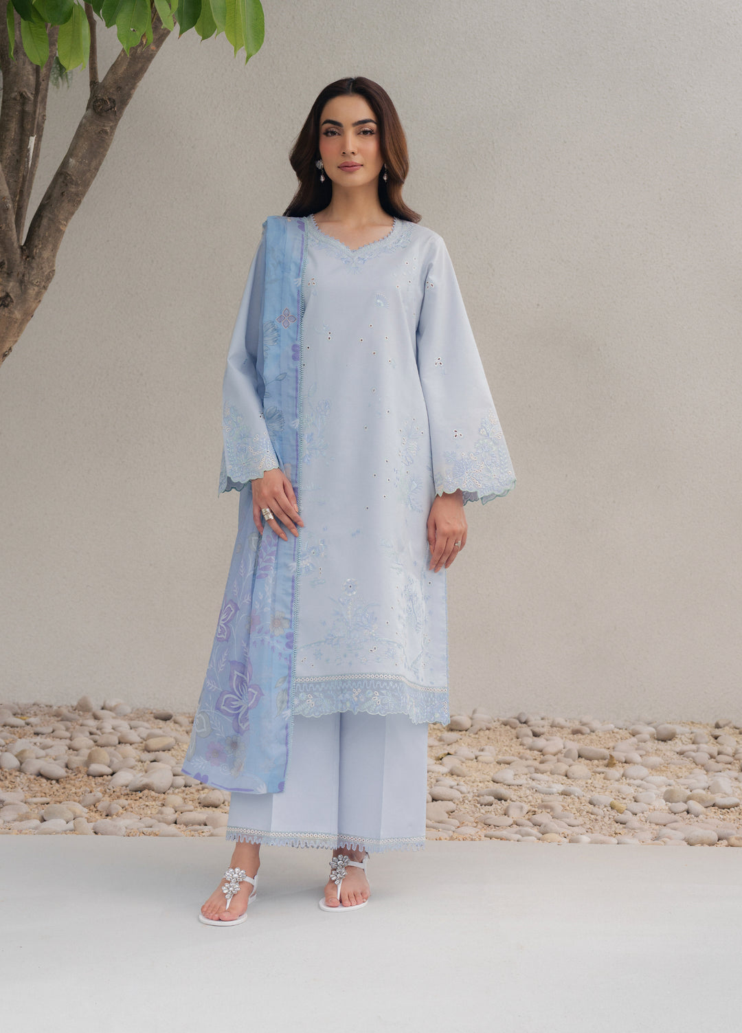 Eclat Premium by Seran Unstitched Embroidered Lawn 3 Piece Suit SN26ULE Eloire D-02 - Summer Collection