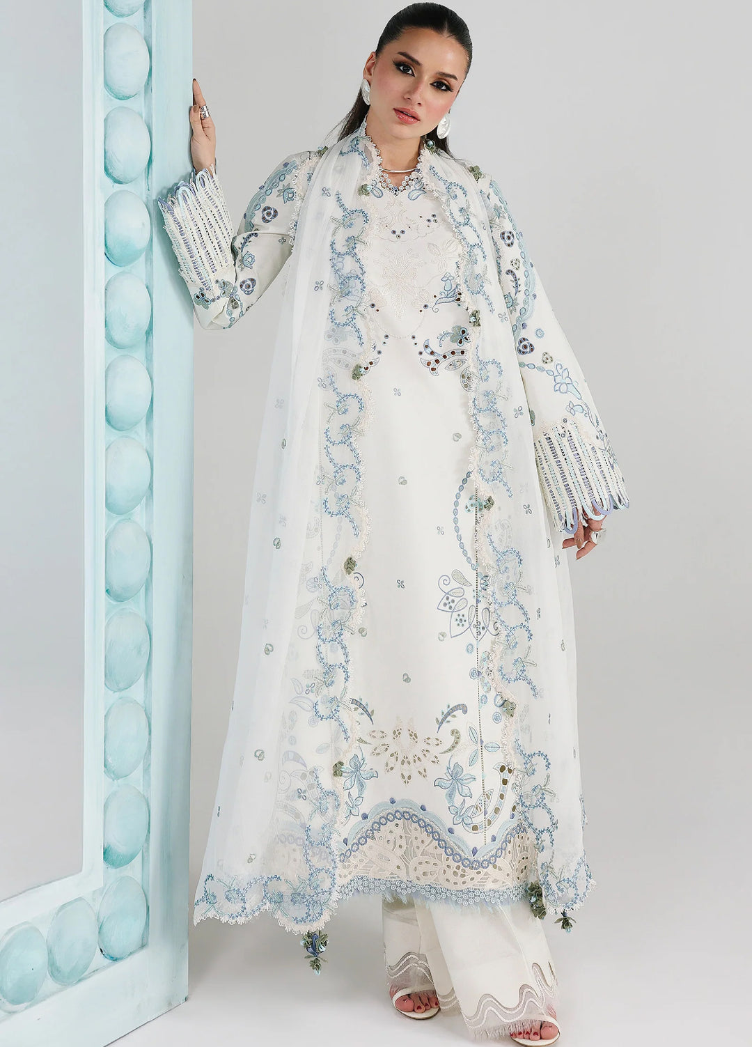Qalamkar Unstitched Embroidered Lawn 3 Piece Suit QLK26ULF IRMIN QFL-3 - Festive Collection