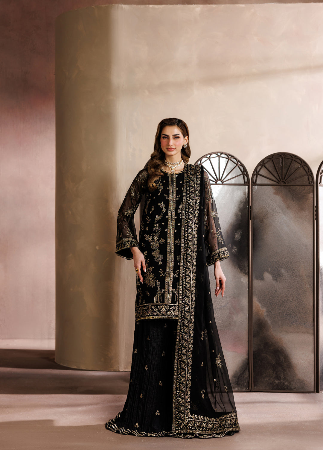 Zaryah by Zarif Unstitched Embroidered Chiffon 3 Piece Suit ZR26UZF ZF-ZYR-SUMBAL-05 - Festive Collection