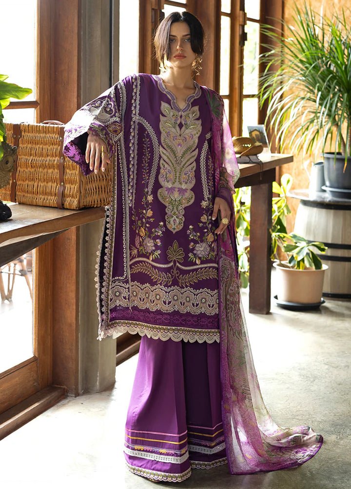 Mon Tresor by Esmel Unstitched Embroidered Luxury Lawn 3 Piece Suit EML26UMT D12-Aura - Summer Collection