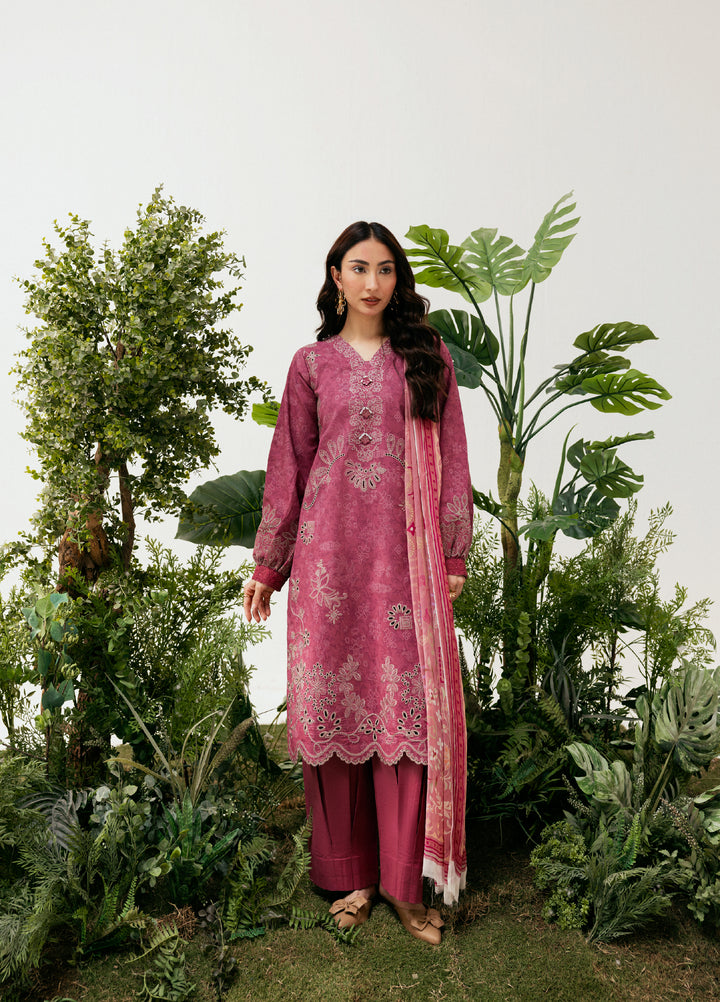 Zync by Florent Unstitched Embroidered Printkari Lawn 3 Piece Suit FL26UZP FZ-6B - Summer Collection