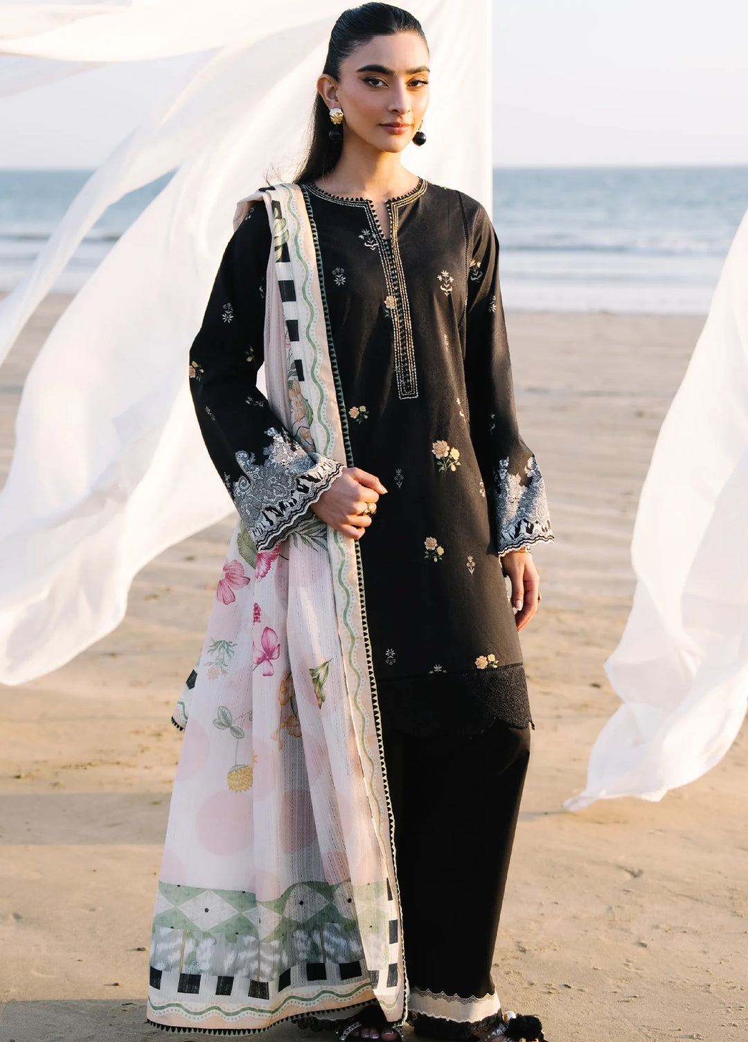 Afsanah by Seran Unstitched Embroidered Lawn 3 Piece Suit SN26UAVII D1-ESMA - Summer Collection