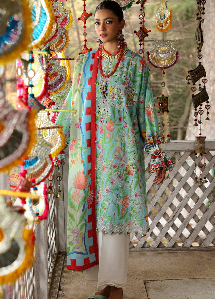 Zaha By Khadijah Shah Embroidered Lawn Suits Unstitched 3 Piece ZL25NL D-08 B Zaraah - Summer Collection