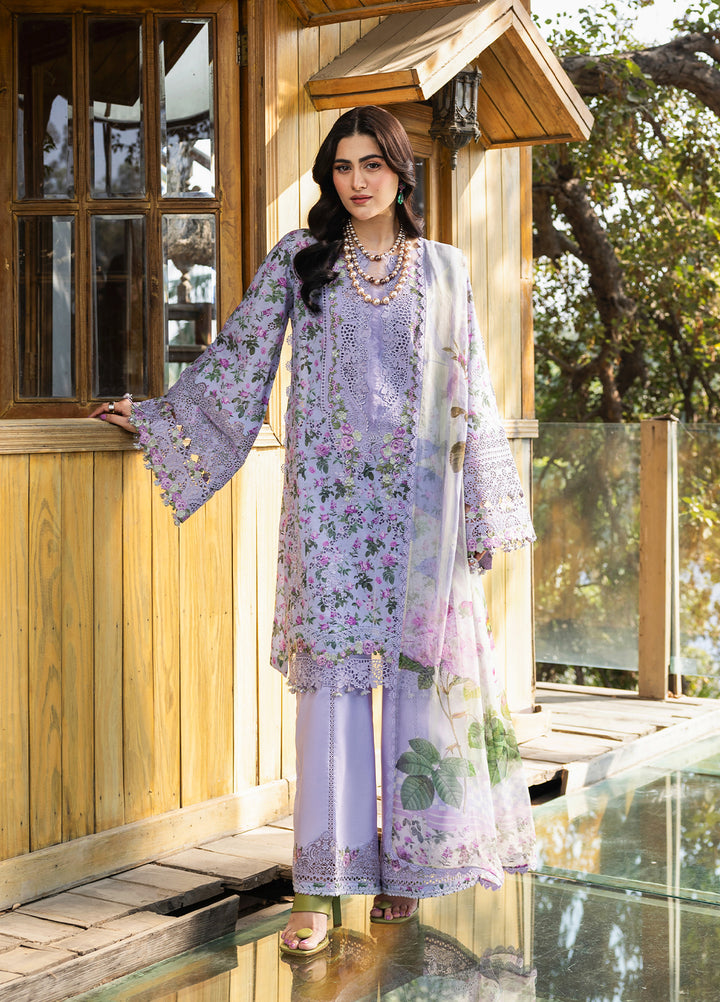 Elaf Premium Chikankari Unstitched Printed Lawn 3 Piece Suit EL26UPC ERC-6B IRIS - Summer Collection