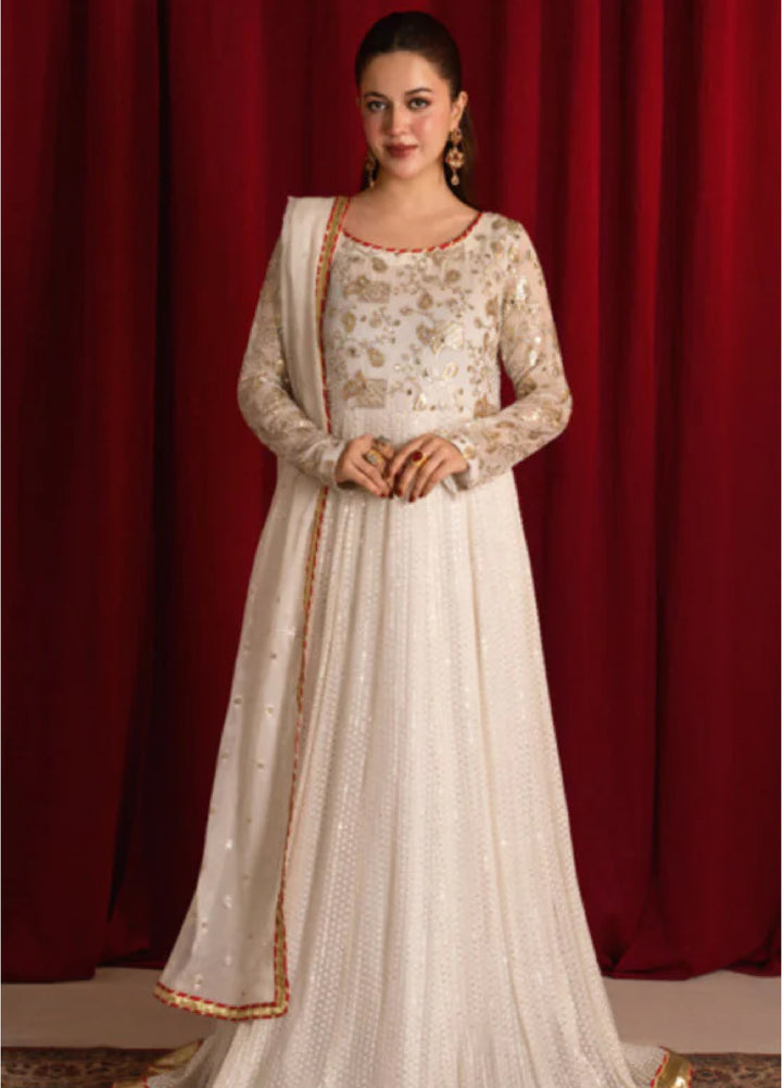 Zaaviay Golden Glow Embroidered Chiffon Suit Pret 3 Piece Festive Collection