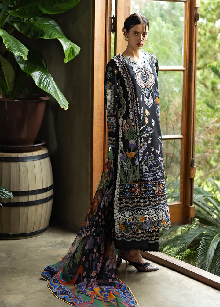 Mon Tresor by Esmel Unstitched Embroidered Luxury Lawn 3 Piece Suit EML26UMT D11-Sia - Summer Collection