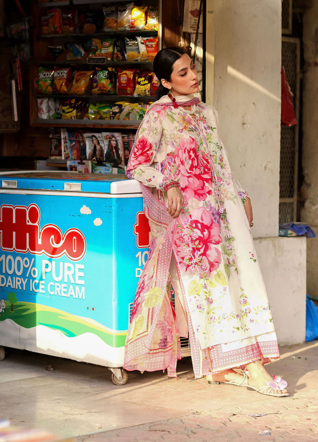Wild Flower by Zaha Unstitched Embroidered Lawn 3 Piece Suit ZK26UWL ZF26-05 Mink Frolic - Festive Collection