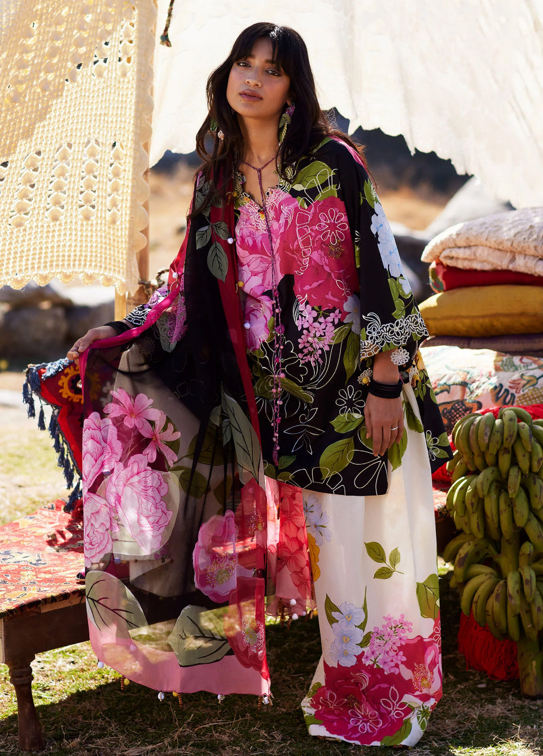 Meili by Zaha Unstitched Embroidered Lawn 3 Piece Suit ZK26UML ZL26-13A - Festive Collection