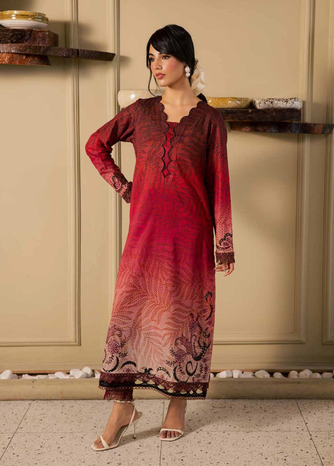 Ballerina by Nureh Unstitched Printed Chikankari Lawn 3 Piece Suit NU26UBL NU2-198 - Summer Collection