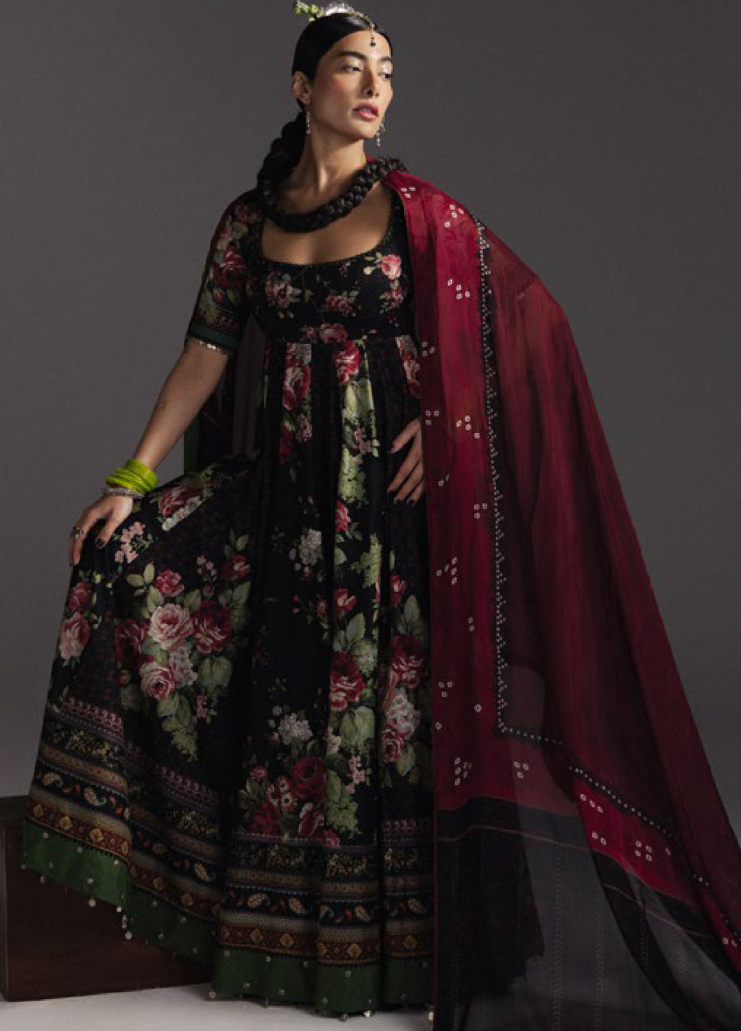 Anarkali by Zara Shahjahan Unstitched Embroidered Lawn 3 Piece Suit ZS26UAL D-05 SHEHZADI - Eid Collection