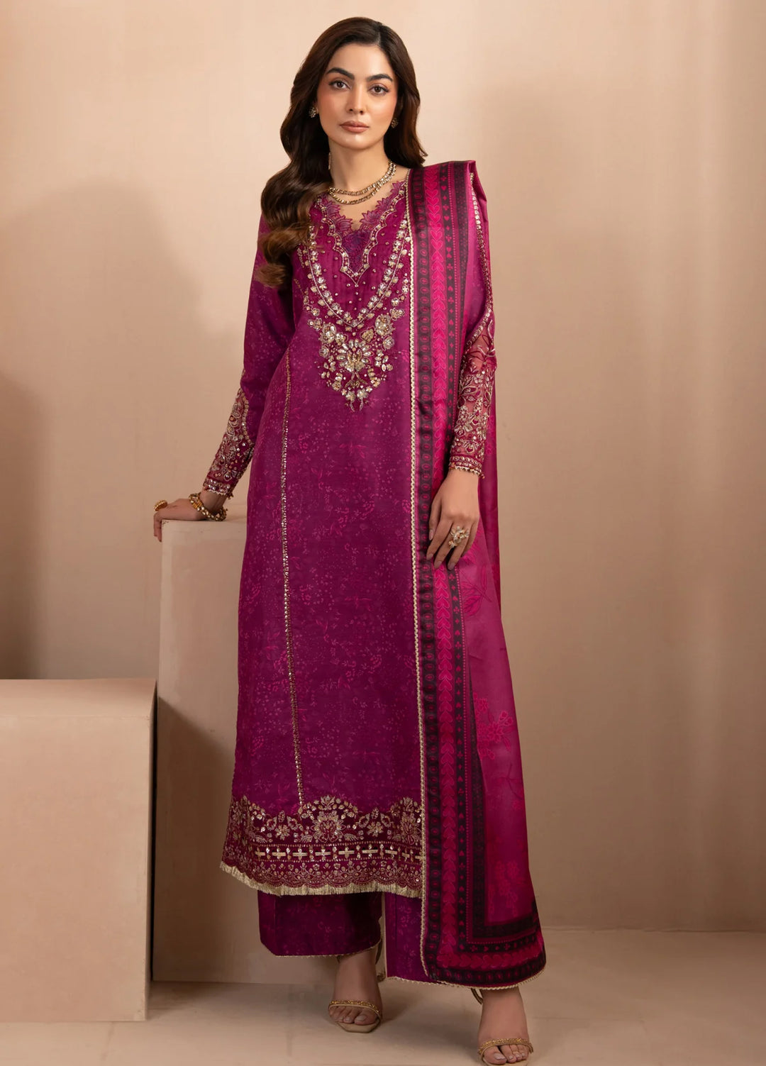 Deme by Xenia Formals Unstitched Embroidered Lawn 3 Piece Suit XE26UDF D-04 Amayah - Festive Collection