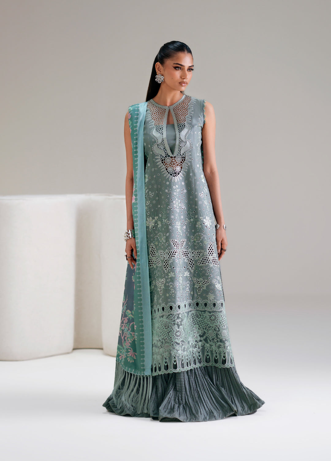 Amour by Bin Ilyas Unstitched Embroidered Lawn 3 Piece Suit BI26ULA 181A - Festive Collection