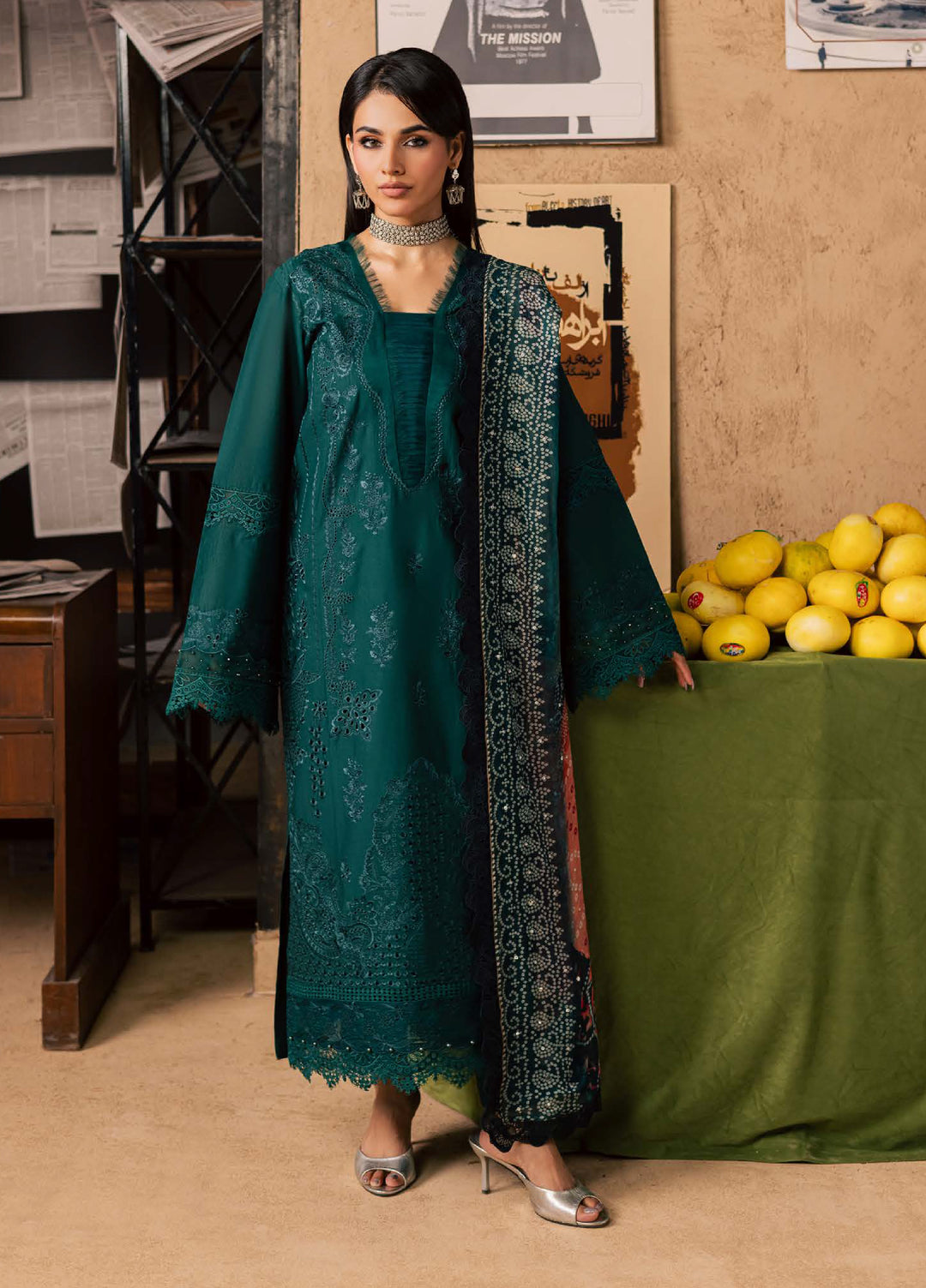 Bazar by Nureh Unstitched Embroidered Chikankari Lawn 3 Piece Suit NU26UBL NE-244 - Festive Collection