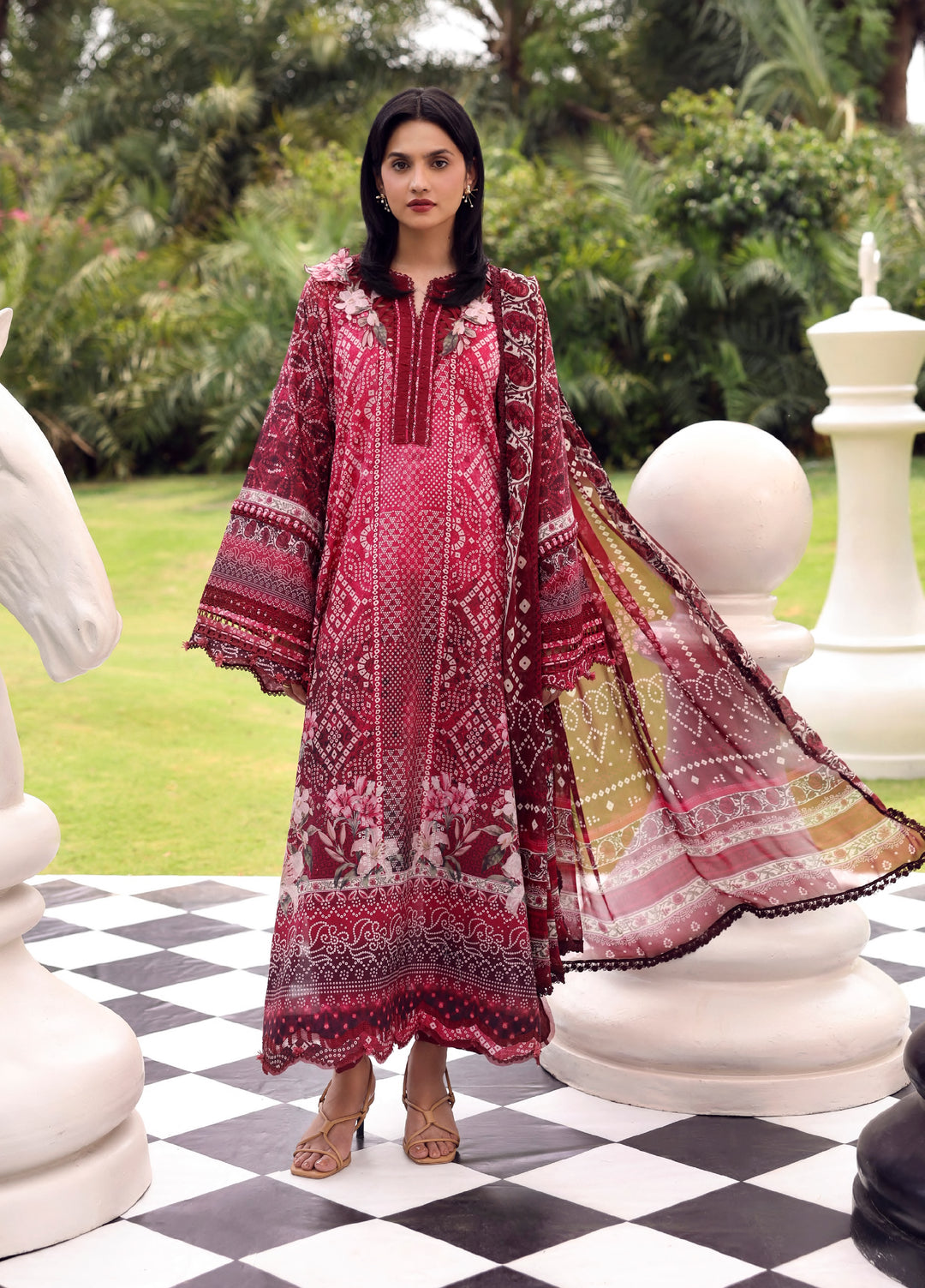 Belladore by Elaf Premium Unstitched Printed Lawn 3 Piece Suit EL26ULB Montrose EPA-5B - Summer Collection