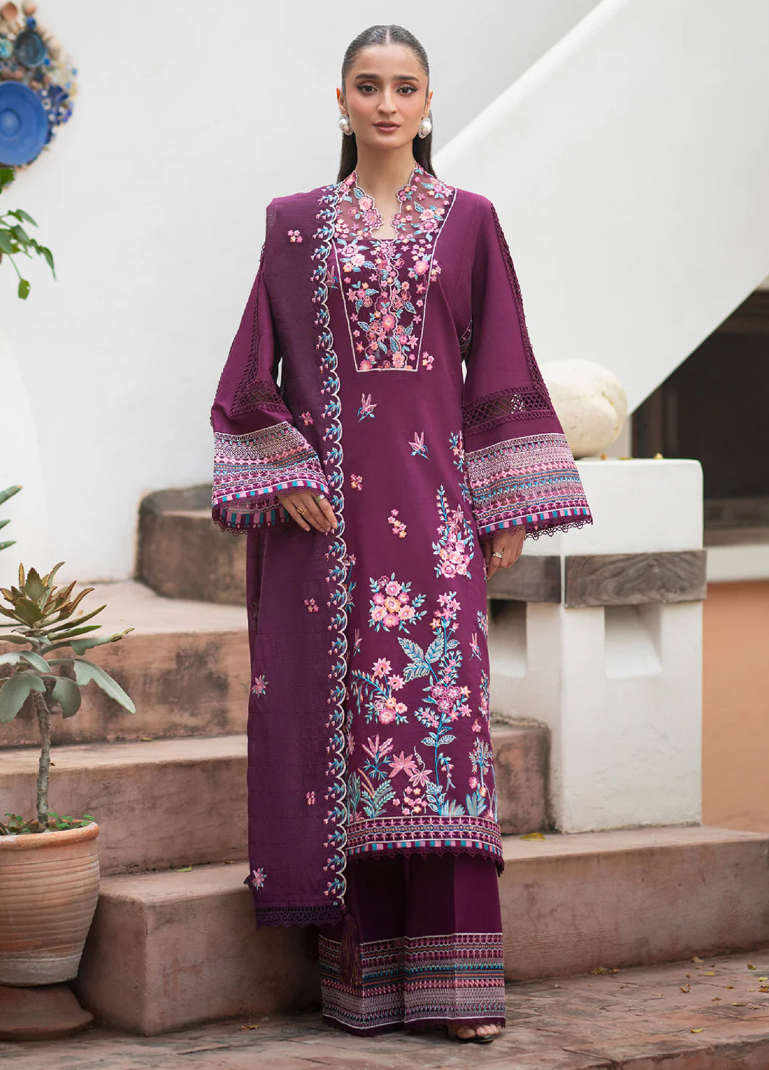 Angan by Mahnur Unstitched Embroidered Lawn 3 Piece Suit MN26UAL AAN-008 - Summer Collection