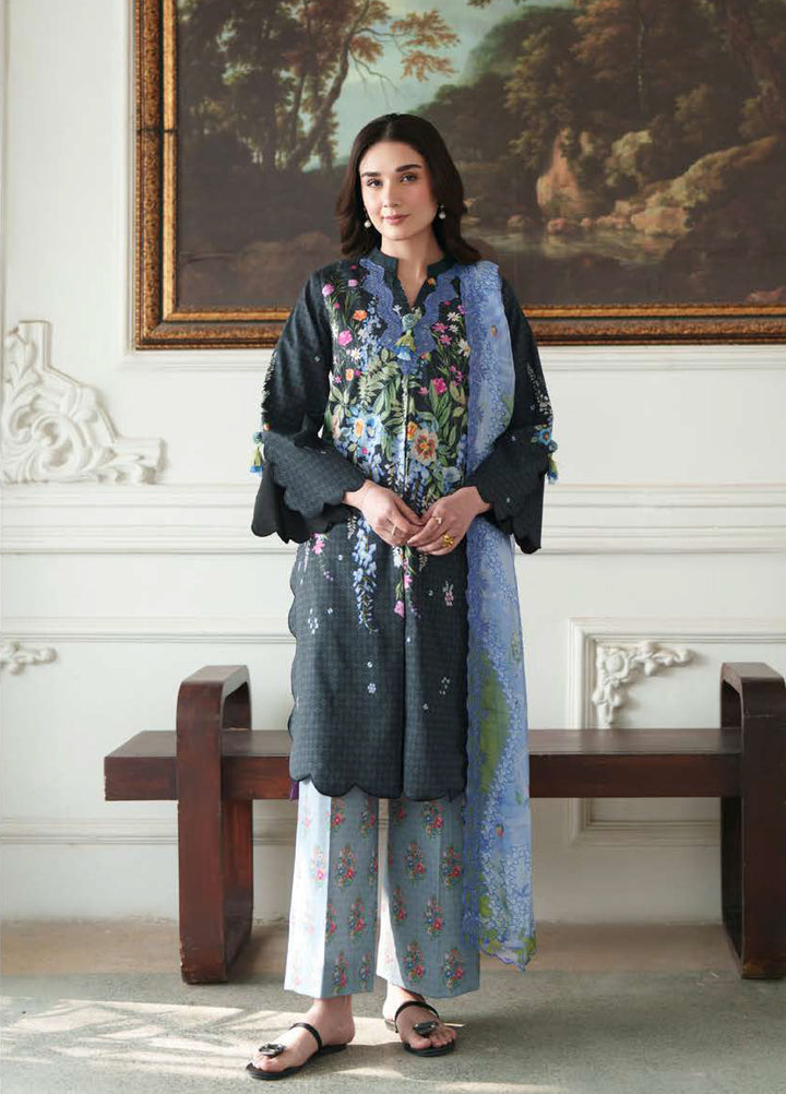Whispered Florals by Roheenaz Unstitched Embroidered Lawn 3 Pcs Suit RNZ26UWF D-13 A MUTED ROSE - Summer