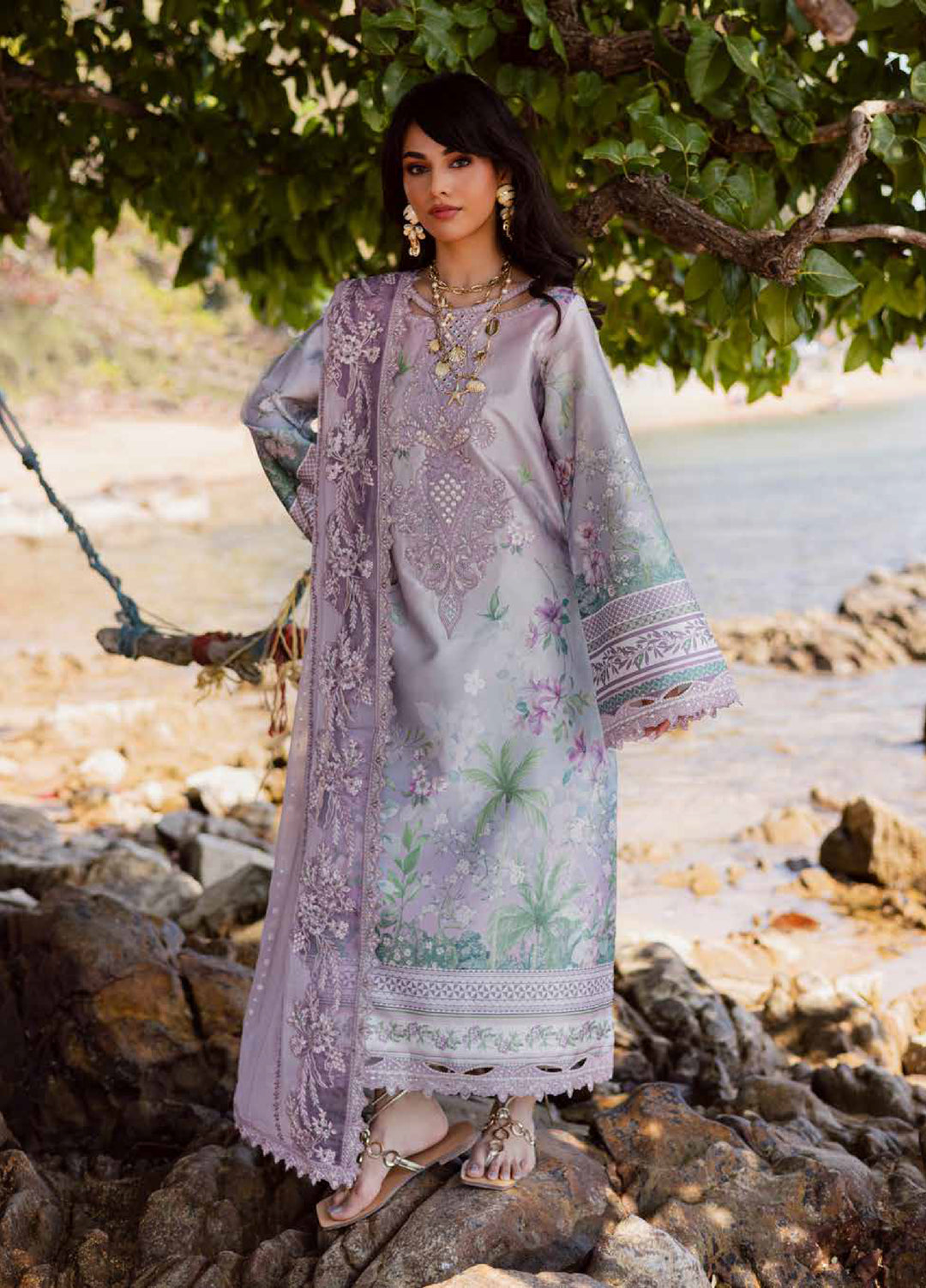 Nureh Unstitched Embroidered Silk 3 Piece Suit NU26US S-24 - Festive Collection