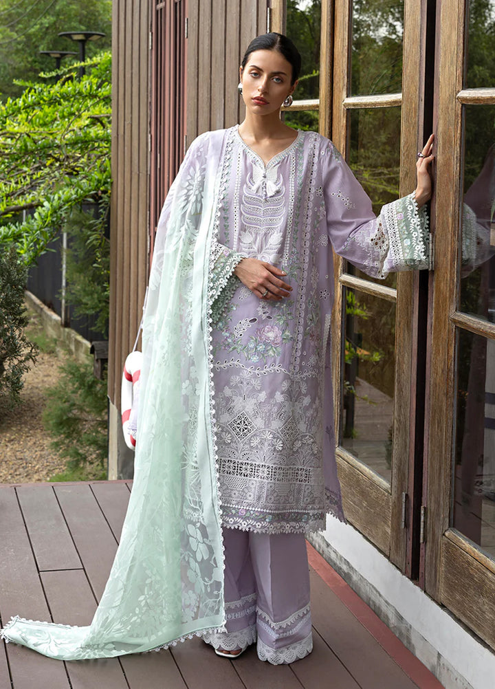 Mon Tresor by Esmel Unstitched Embroidered Luxury Lawn 3 Piece Suit EML26UMT D3-Lila - Summer Collection