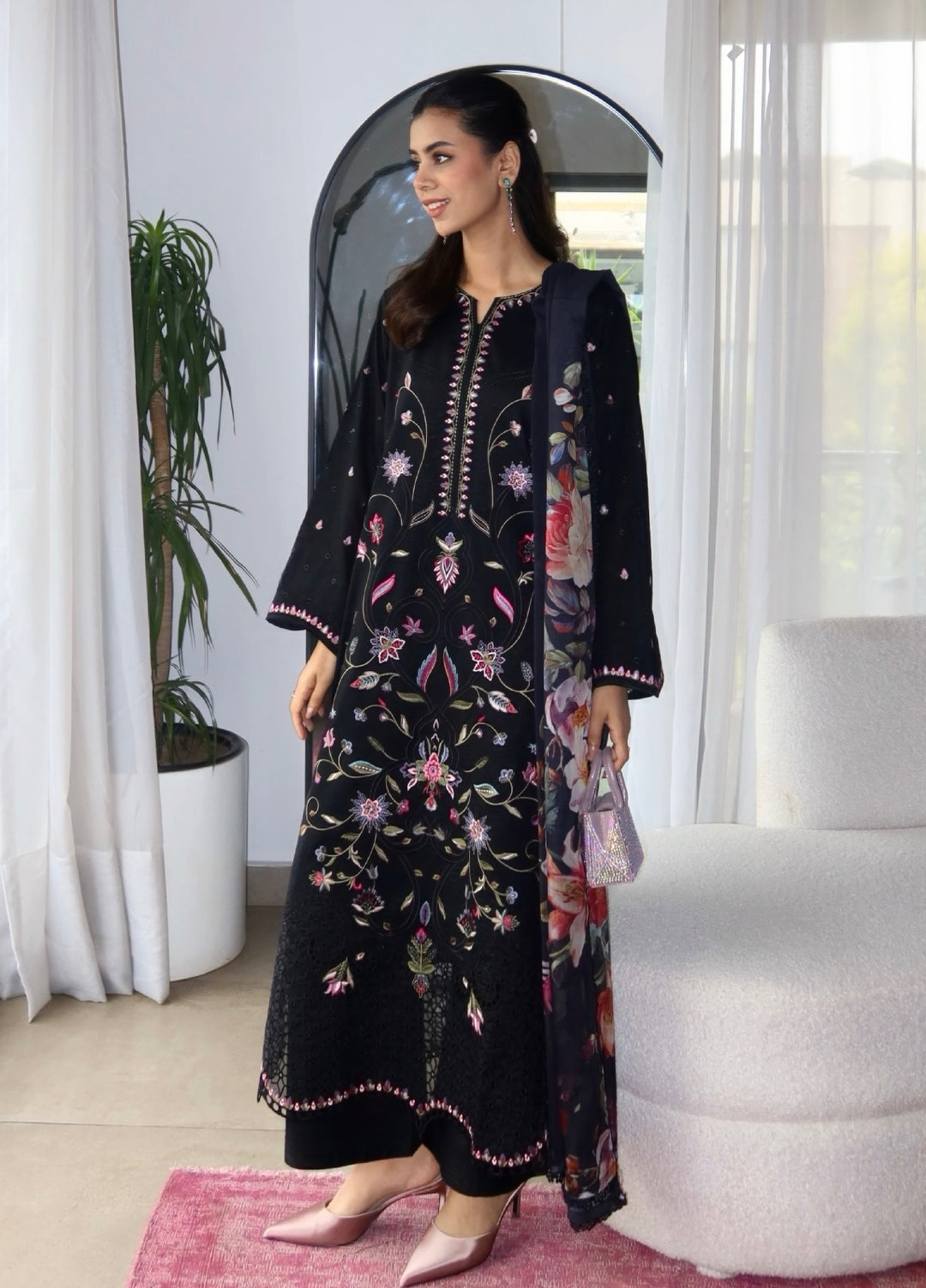 Symphony by Neeshay Unstitched Embroidered Luxury Lawn 3 Piece Suit NSH26US D1-Mirea - Summer Collection