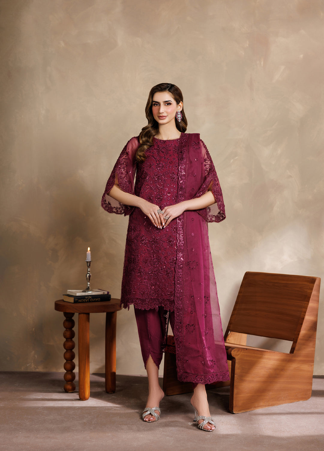 Zaryah by Zarif Unstitched Embroidered Organza 3 Piece Suit ZR26UZF ZF-ZYR-SURKH-01 - Festive Collection
