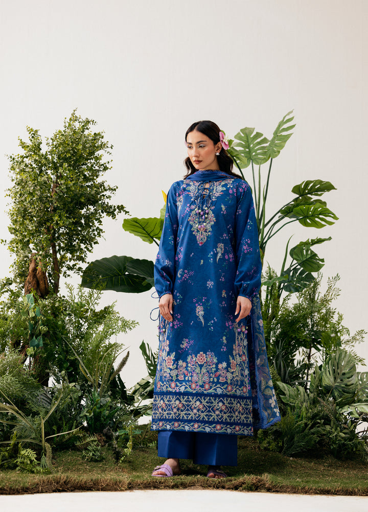 Zync by Florent Unstitched Embroidered Printkari Lawn 3 Piece Suit FL26UZP FZ-8A - Summer Collection