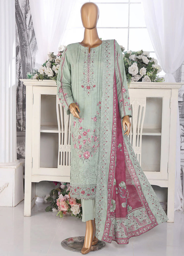 Hz Textiles Embroidered Khaddar Suits Unstitched 3 Piece PKE-204 - Winter Collection