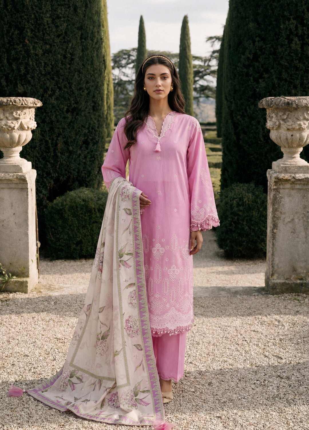 Zellbury Unstitched Embroidered Cotton 3 Piece Suit ZB26UCC WUC26E34055 - Casual Collection