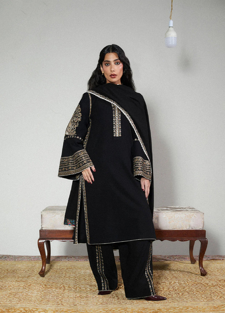 Jugnu by Hussain Rehar Unstitched Karandi Embroidered Suits 3 Piece HR25JW Tila - Winter Collection