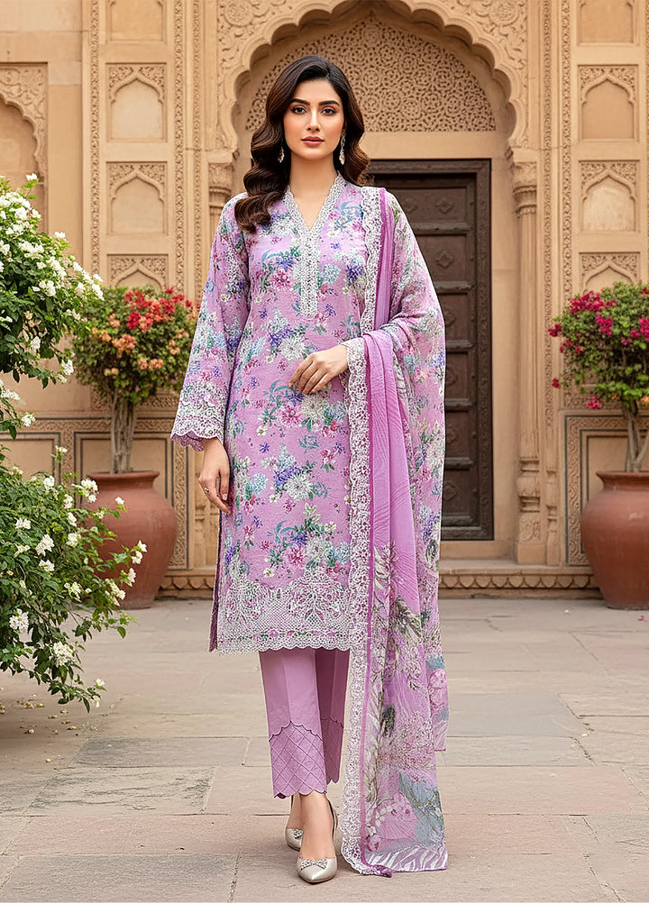 Lakhany Summer Essentials Embroidered Unstitched Lawn 3 Piece Suit LSM26USE LG-UB-0271 - Ramadan Collection