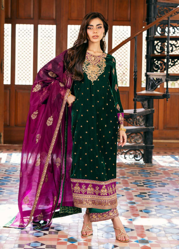 Zainab Chottani Unstitched Velvet Embroidered 3 Piece ZC25UV Esha - Festive Collection