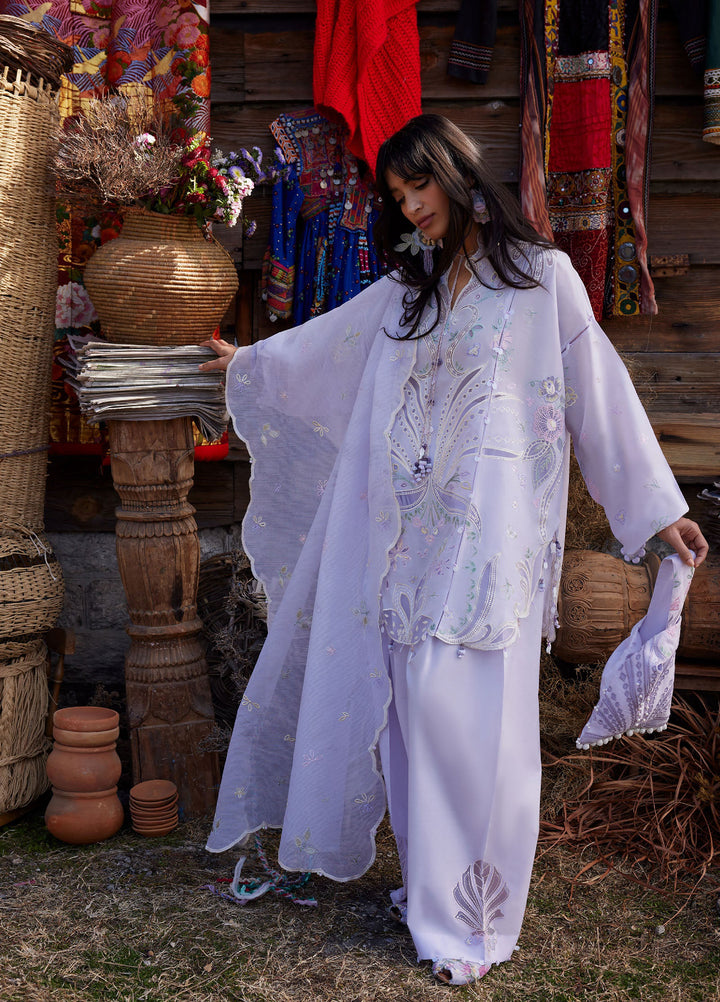 Meili by Zaha Unstitched Embroidered Lawn 3 Piece Suit ZK26UML ZL26-10B - Festive Collection